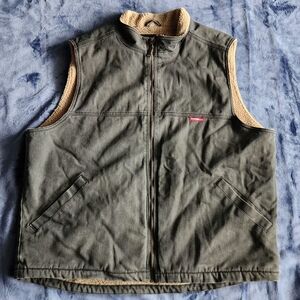 Wolverine Brown Sherpa Lined Vest Canvas Work Wear Men a Size XXL